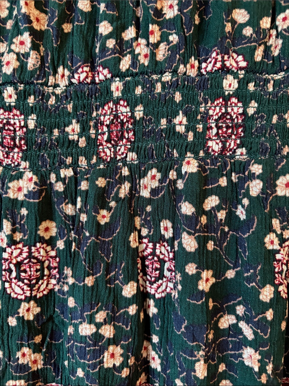 Knox Rose Dark Green Maxi Dress with Burgundy Floral Accents - Picture 5 of 5